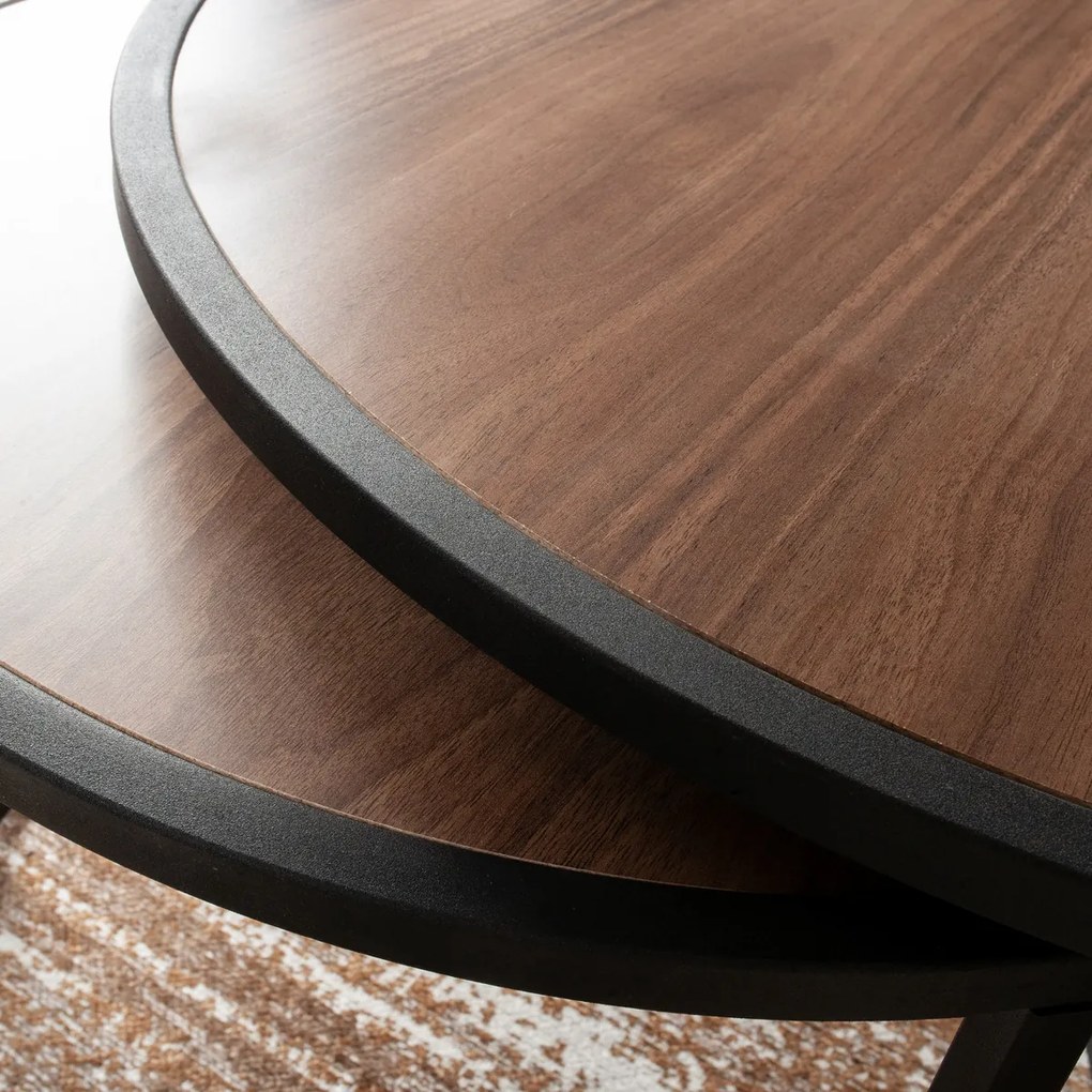 Odkladací stolík Tambur Walnut, 2 ks