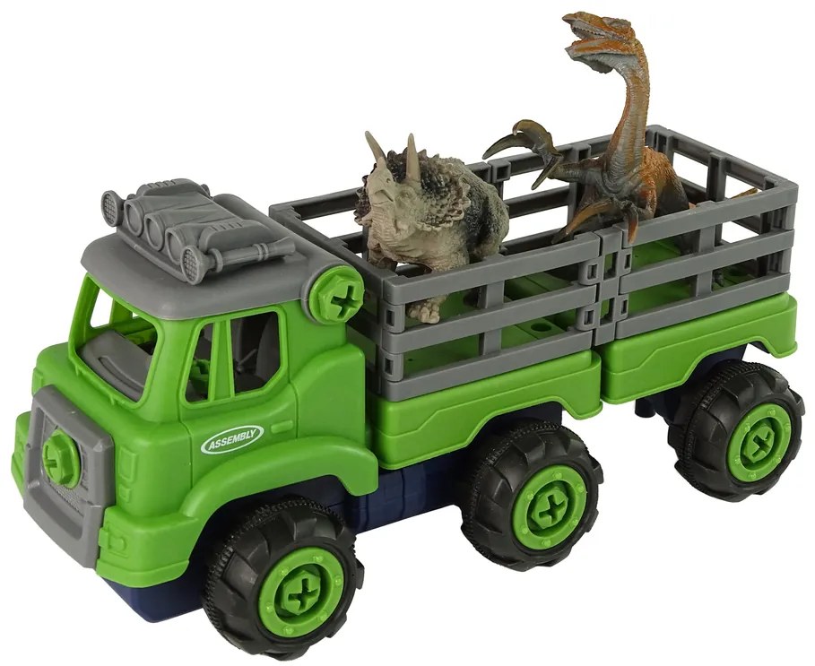 Lean Toys Nákladné auto na šrobovanie – 2 figúrky Dinosaurov