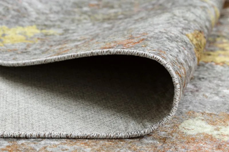 Dywany Łuszczów, Kusový koberec Miro 51463.802 Abstraction grey/gold, 80x150, viacfarebná, kuchyňa