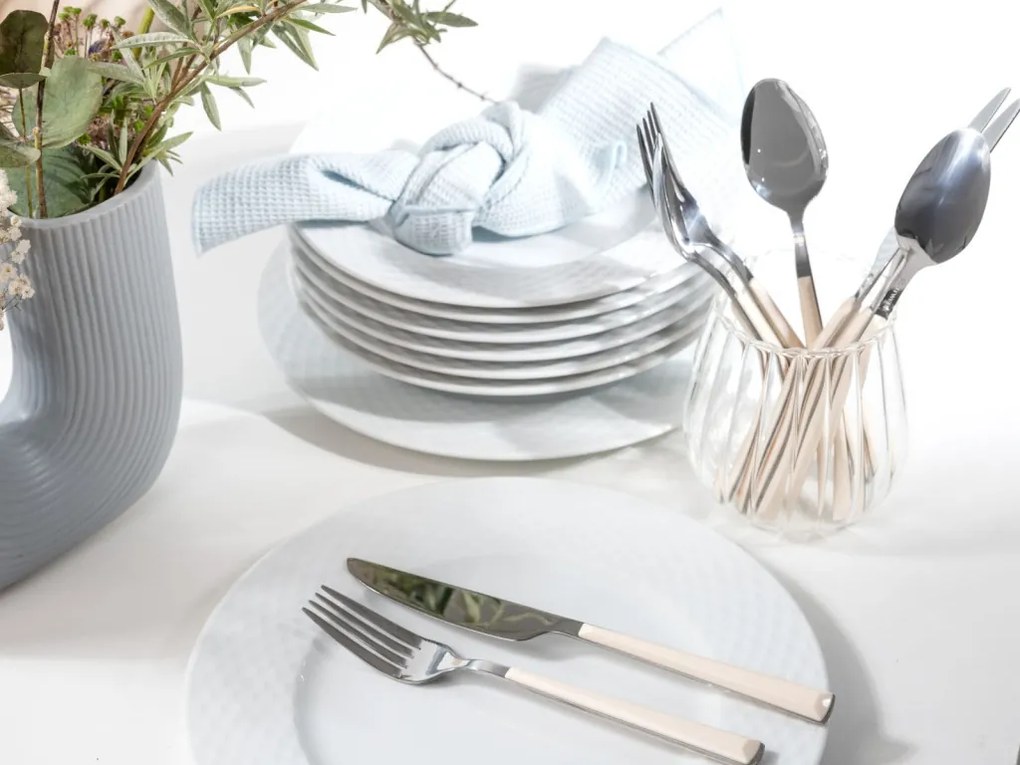 Sada tanierov (12 dielov) Polo, biela