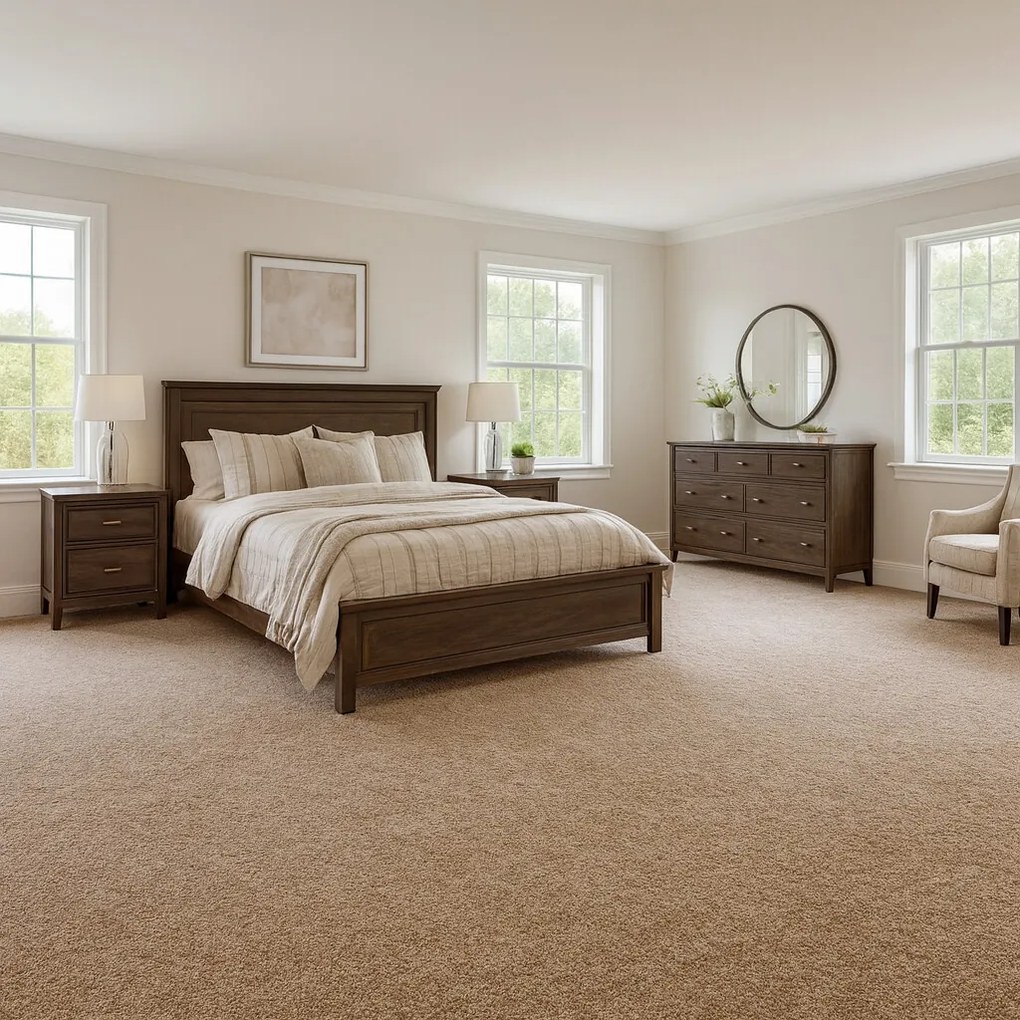 Metrážny koberec Sweet 72 tmavo béžový, na mieru, šíře 4m, béžová, filc, chodba / predsieň, ITC