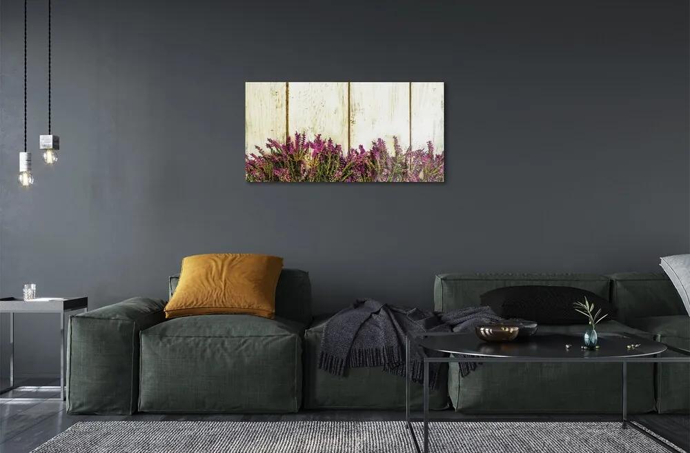 Sklenený obraz Fialové kvety dosky 120x60 cm