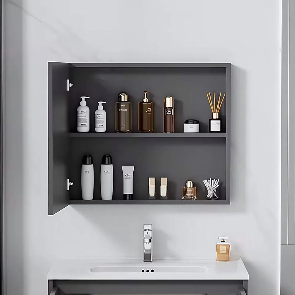 Rea Astor, súprava kúpeľňového nábytku s umývadlom 60cm, šedá matná, REA-M0004