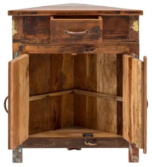 furniture-nabytek.cz - Masívna skrinka pod umývadlo Sumana z recyklovaného dreva, lakovaná, hnedá – 64×32×74 cm