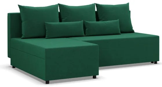 Rohová rozkladacia sedačka FERMO Kronos fľaškovo zelená