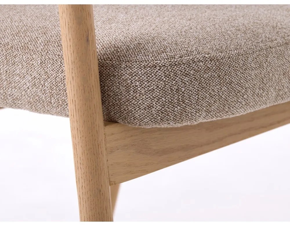 Béžové jedálenské kreslá v súprave s podrúčkami 2 ks z dubového dreva Elk – Unique Furniture