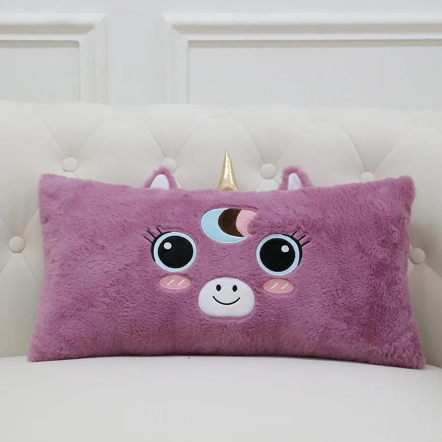 Vankúš jednorožec 30x56cm fialový