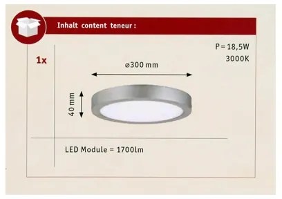 Paulmann 70655 - LED/17W Stropné svietidlo LUNAR 230V