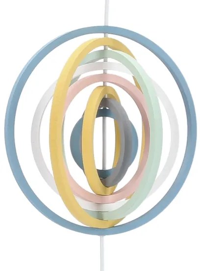 Detský závesný luster HOOPS na lanku 1xE27/20W/230V priemer 27 cm pestrofarebný