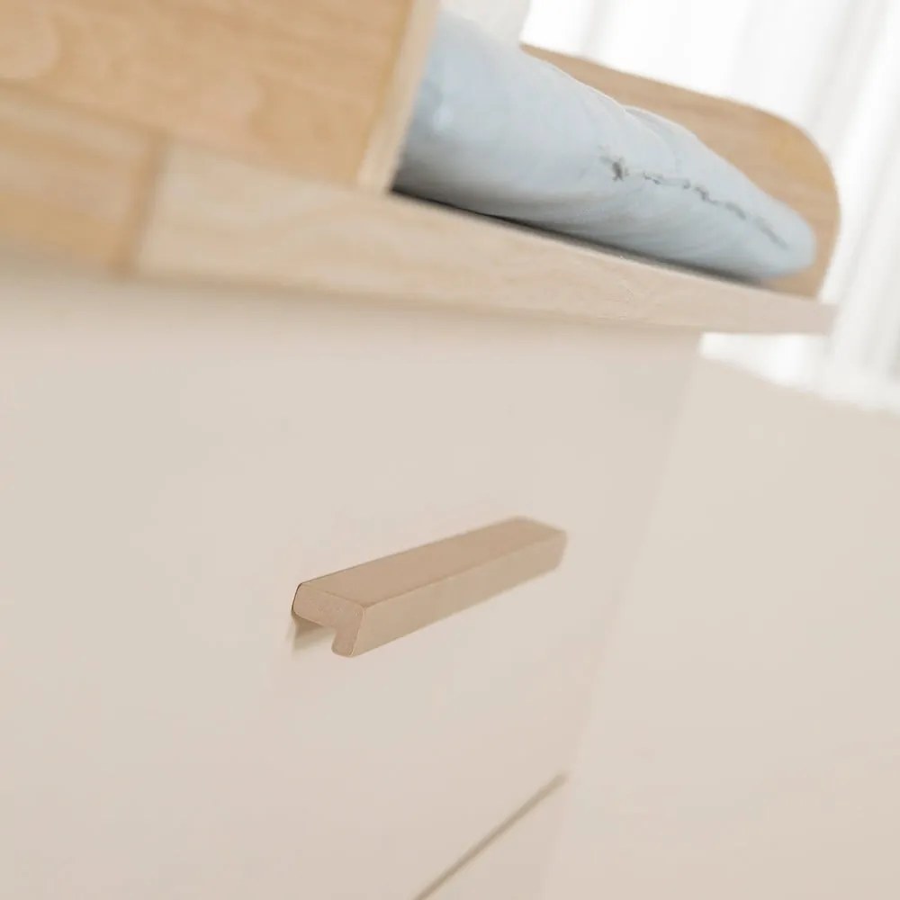 Krémová/v prírodnej farbe detská komoda v dekore duba s prebaľovacím pultom 110x98x75 cm Sidney – Roba