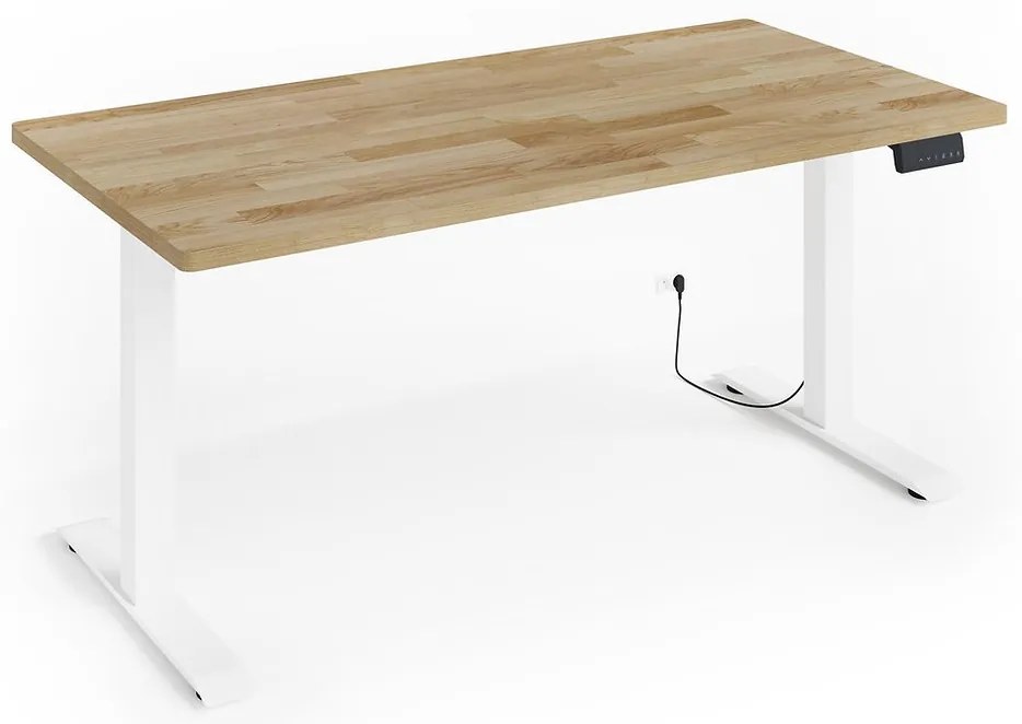 Elektrický PC stolík Natura 140 (dub + biela). Akcia -20%. Vlastná spoľahlivá doprava až k Vám domov. 1124888