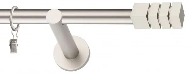 Dekorstudio Chrómová matná jednoradová garniža NORDIC 19mm Dĺžka: 120cm, Typ uchytenia: Držiak modern, Typ príslušenstva: Bez príslušenstva