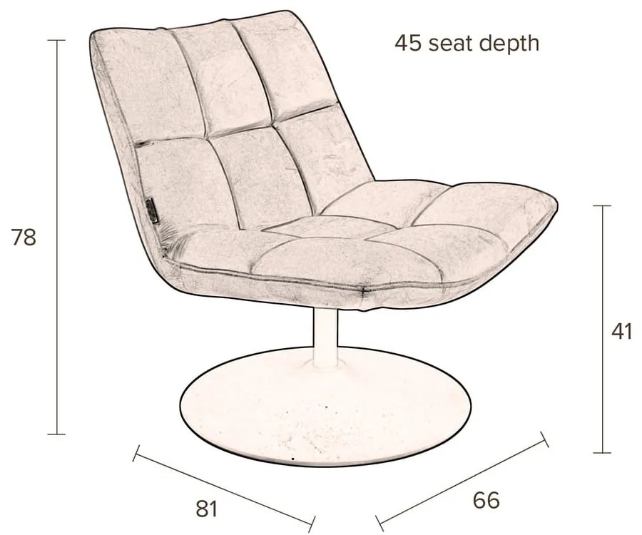 Ružové zamatové kreslo Bar – Dutchbone