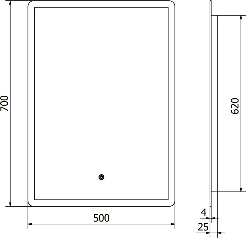 Mexen Navia, LED kúpeľňové zrkadlo s podsvietením 50 x 70 cm, 6000K, ochrana proti zahmlievaniu, 9803-050-070-611-00