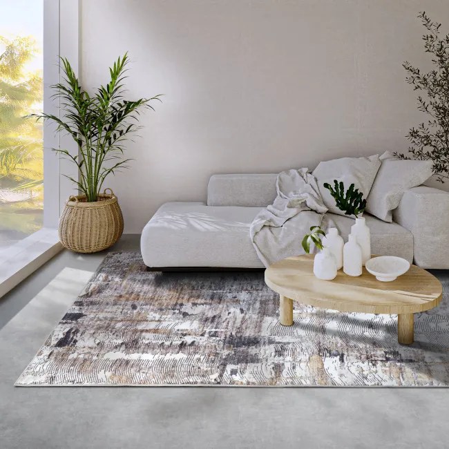 Koberec Elle Decoration Imagination Malard antracitový / zlatý