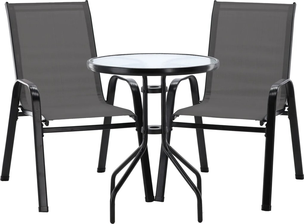 CH 3-dielny záhradný balkónový set nábytku - sivá