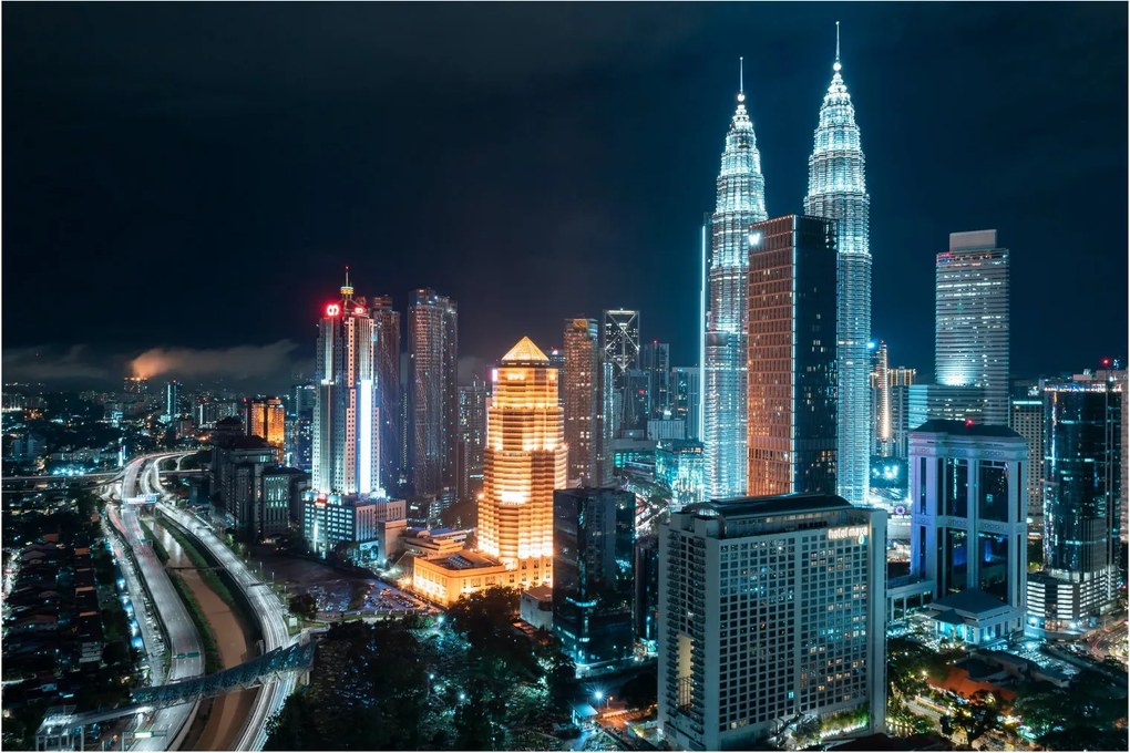 Obraz - Noc v Kuala Lumpur (90x60 cm)