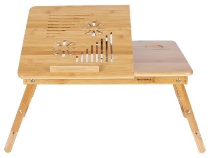 Polohovateľný stolík na počítač do postele LAT hnedý