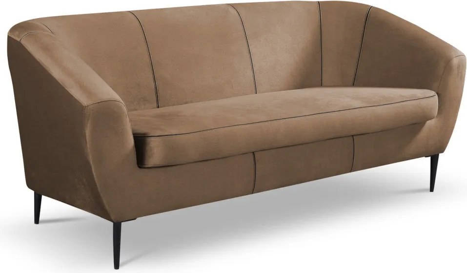 Trojmiestna pohovka Olivio, svele hnedá  zamatová látka