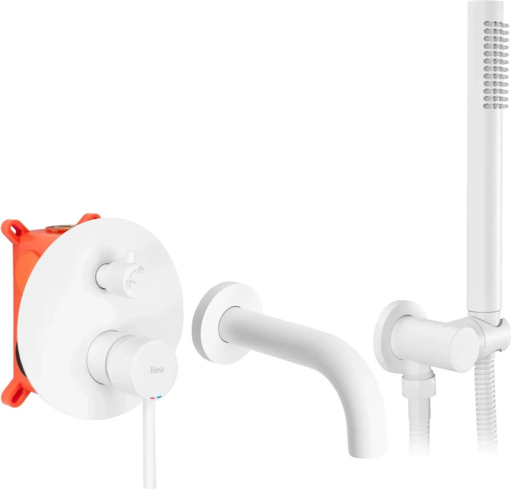 Rea Lungo, podomietková vaňová batéria + Box, biela, REA-B6440