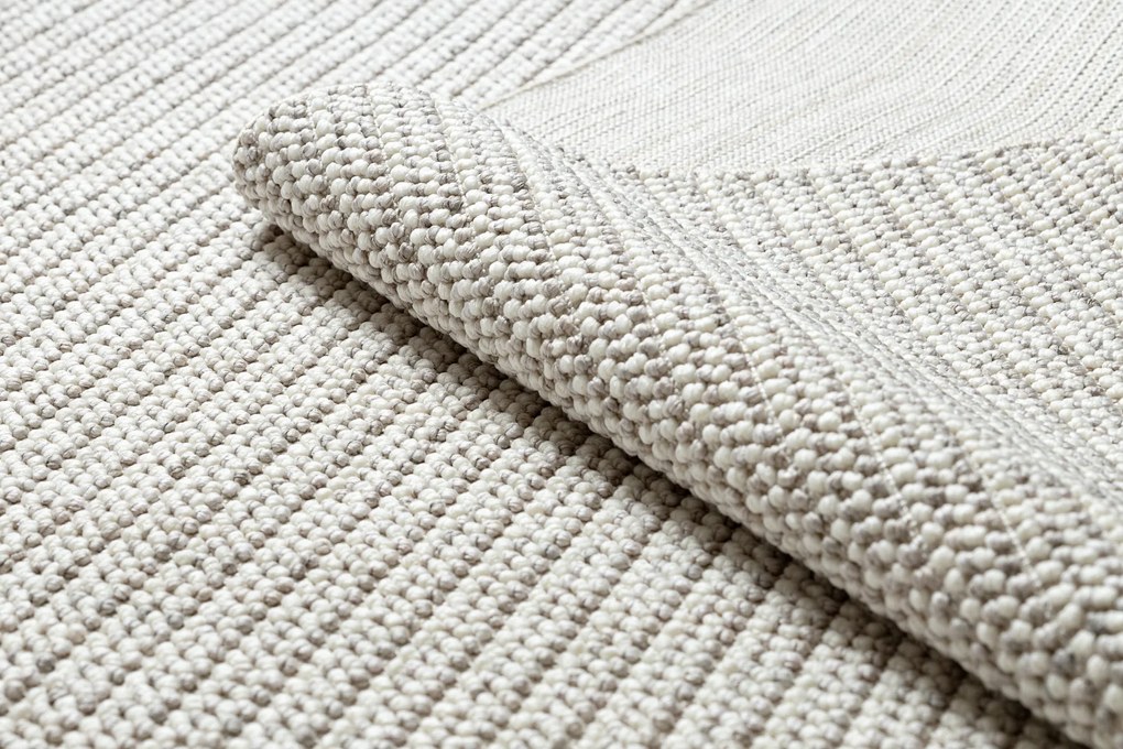 Koberec NANO EO78C Melanž, slučkový, plocho tkaný, sivo-biely