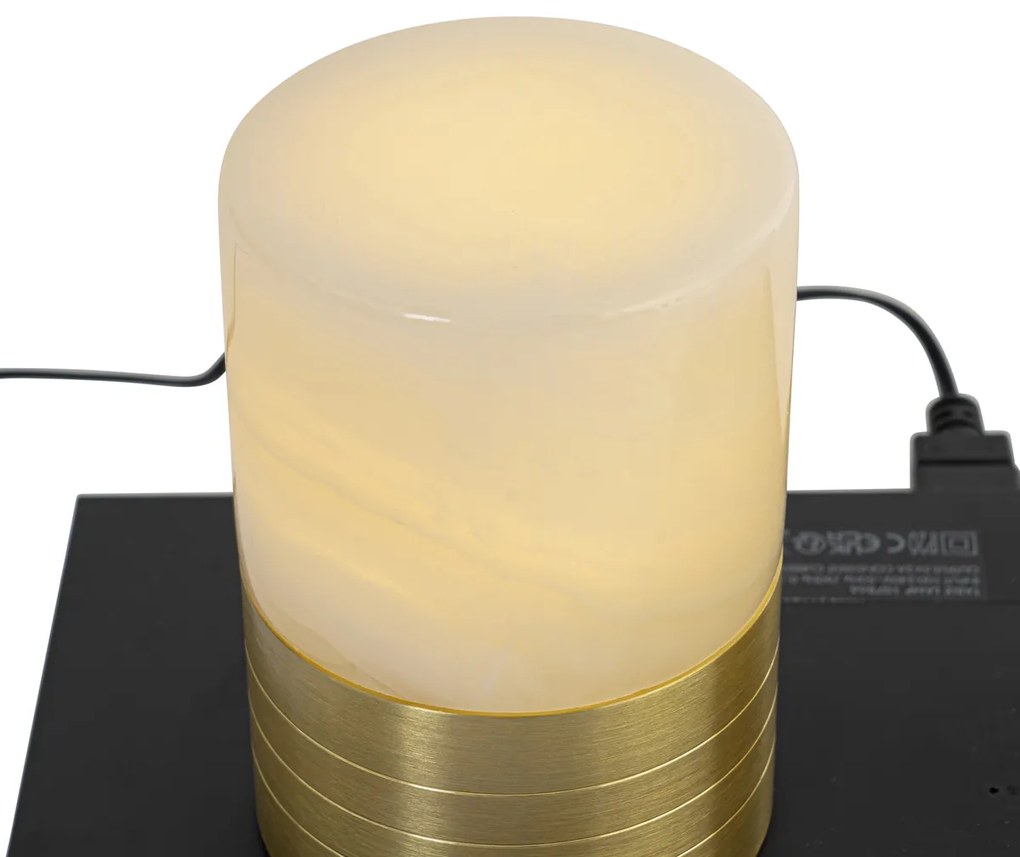 Sada 2 nabíjateľných zlatých RGBW stolových lamp - Alessia