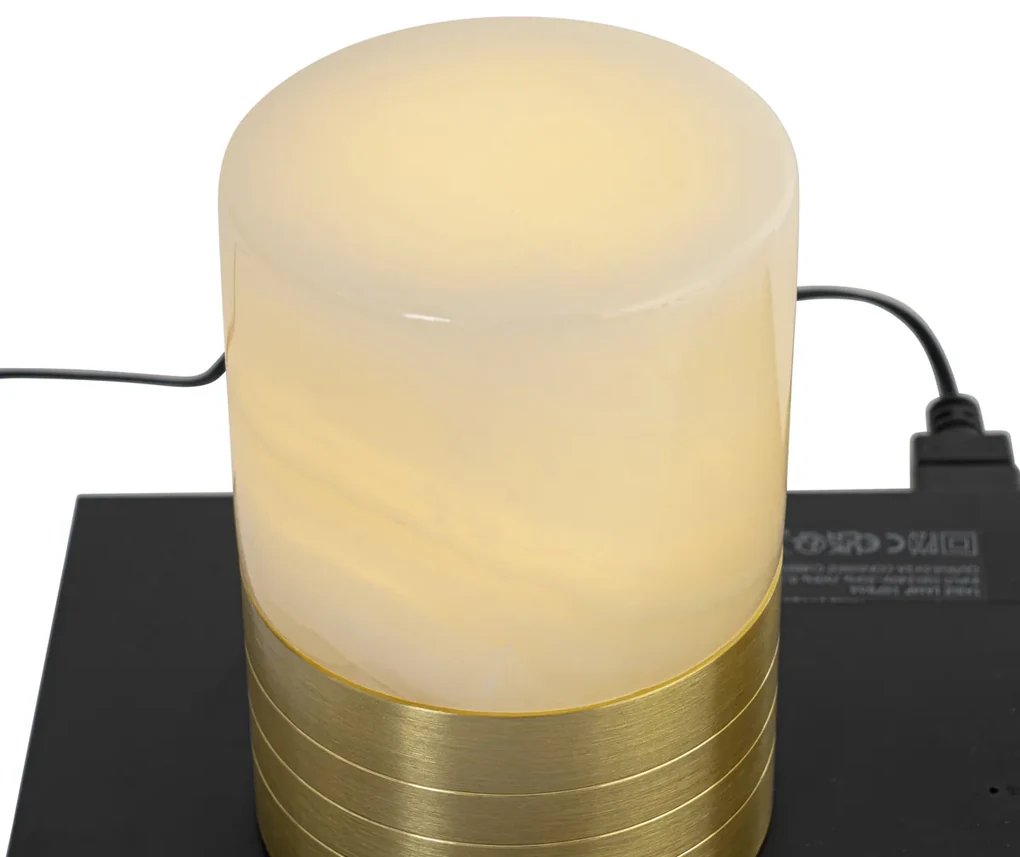 Sada 2 nabíjateľných zlatých RGBW stolových lamp - Alessia