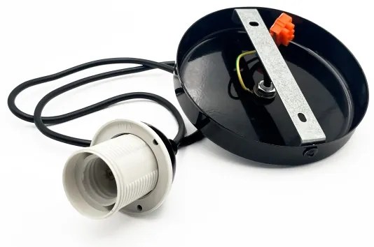 Luster na lanku HARMA 1xE27/15W/230V pr. 25 cm biela/čierna
