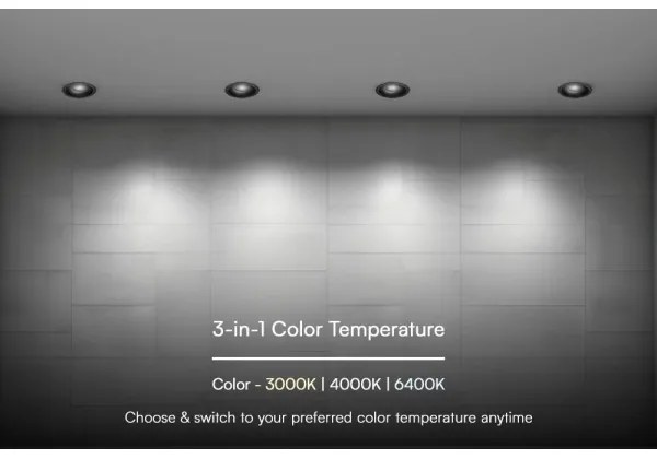 LED Podhľadové svietidlo LED/18W/230V 3000/4000/6400K ø 10,6 cm čierna