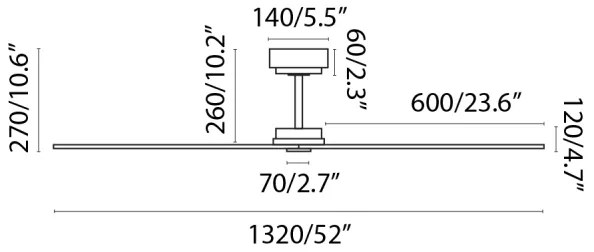 FARO 34100 - Stropný ventilátor MILOS čierna + diaľkové ovládanie