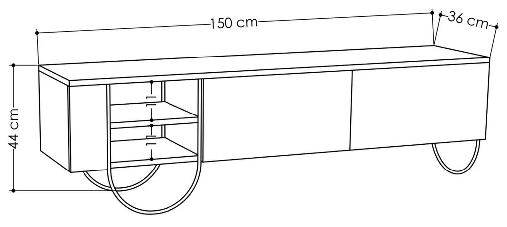 TV stolek NORFOLK 150 cm bílý