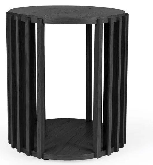 Čierny odkladací stolík Woodman Drum, ø 53 cm