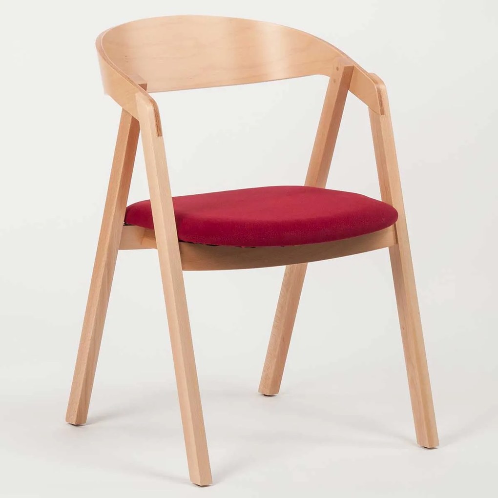 Stima stolička GURU buk s čalúneným sedákom Vyberte odtieň ->: Tmavo hnedá, Vyberte látku ->: LUX Terracotta 10