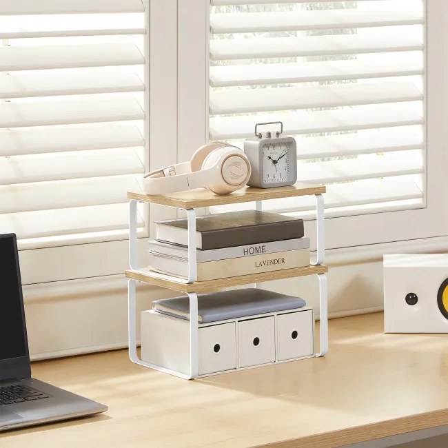 Set stohovateľných poličiek OSKAR KCS020W11 hnedý (2ks)