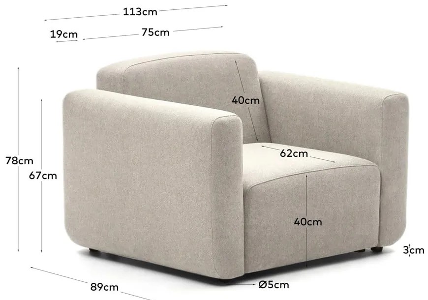 Béžové kreslo Neom – Kave Home