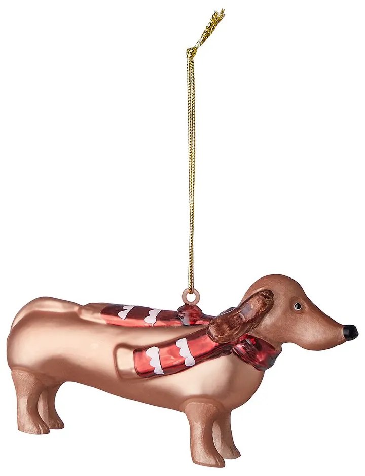 HANG ON Sklenená ozdoba jazvečík