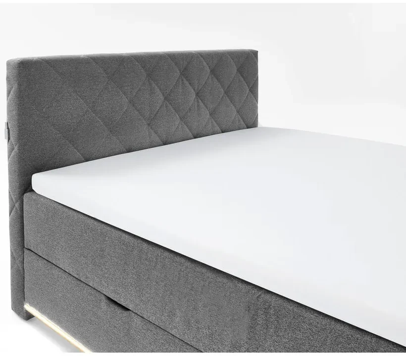 Sivá boxspring posteľ s úložným priestorom 180x200 cm Messina – Meise Möbel
