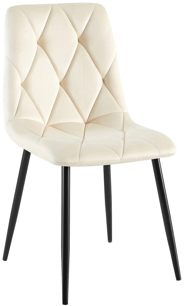 Jedálenská stolička Clairton zamat - krémová