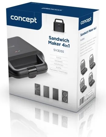 Concept SV3055 - Toustovač 4v1 700W/230V čierna