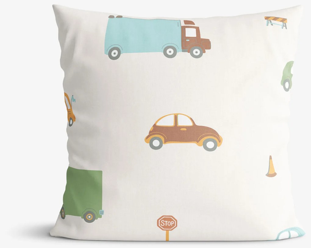 Goldea detská bavlnená obliečka na vankúš - svet autíčok 40 x 40 cm