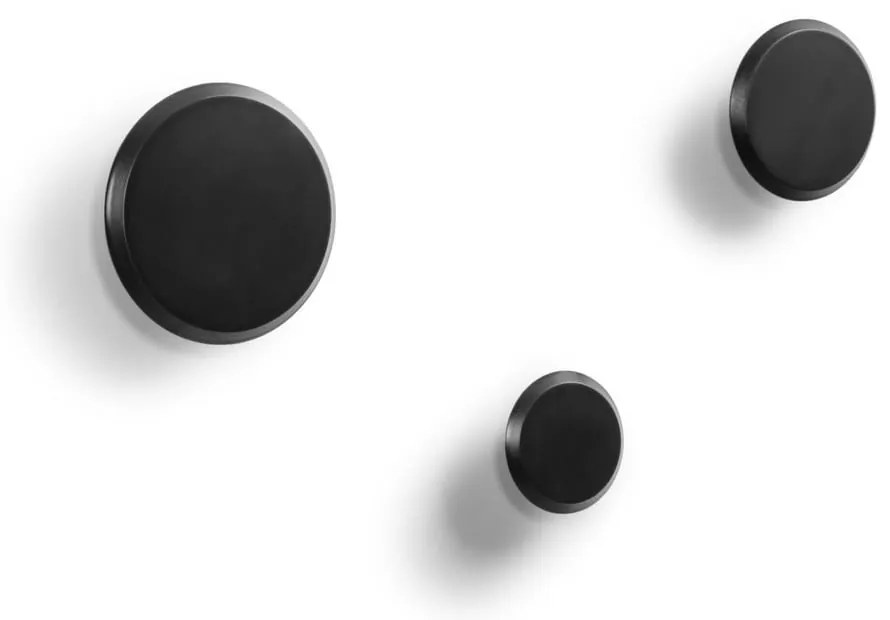 Čierne nástenné drevené háčiky v súprave 3 ks Nadua – Kave Home