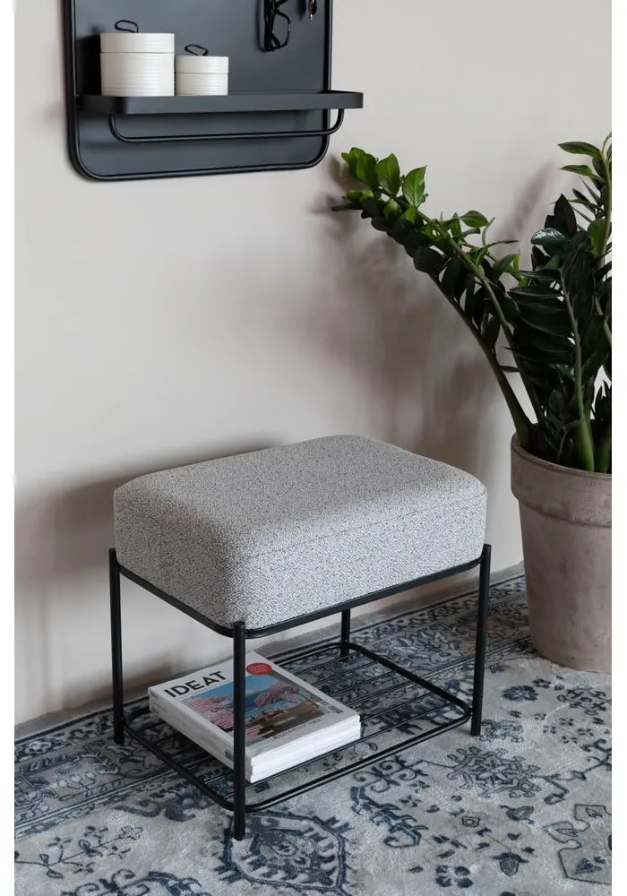 Svetlosivý taburet Milou – White Label