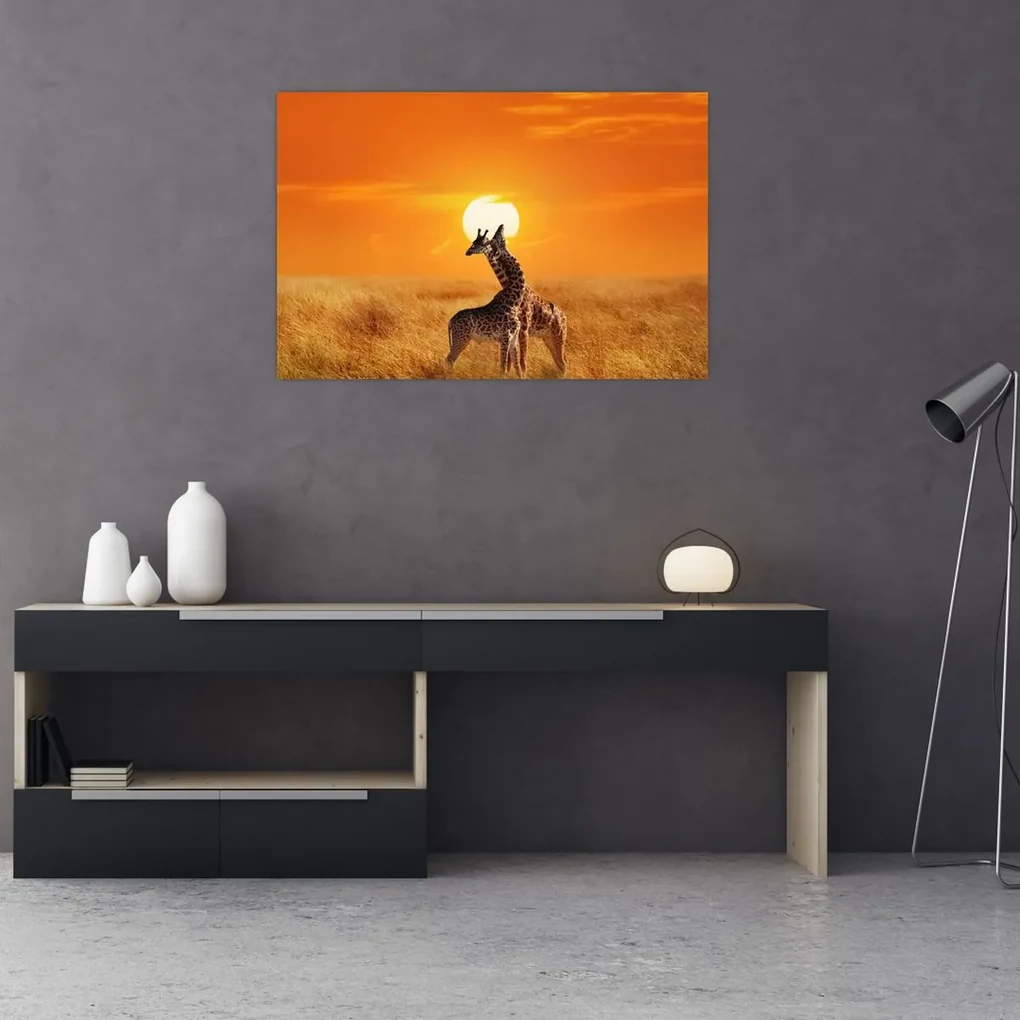 Obraz - Žirafy v národnom parku Serengeti (90x60 cm)