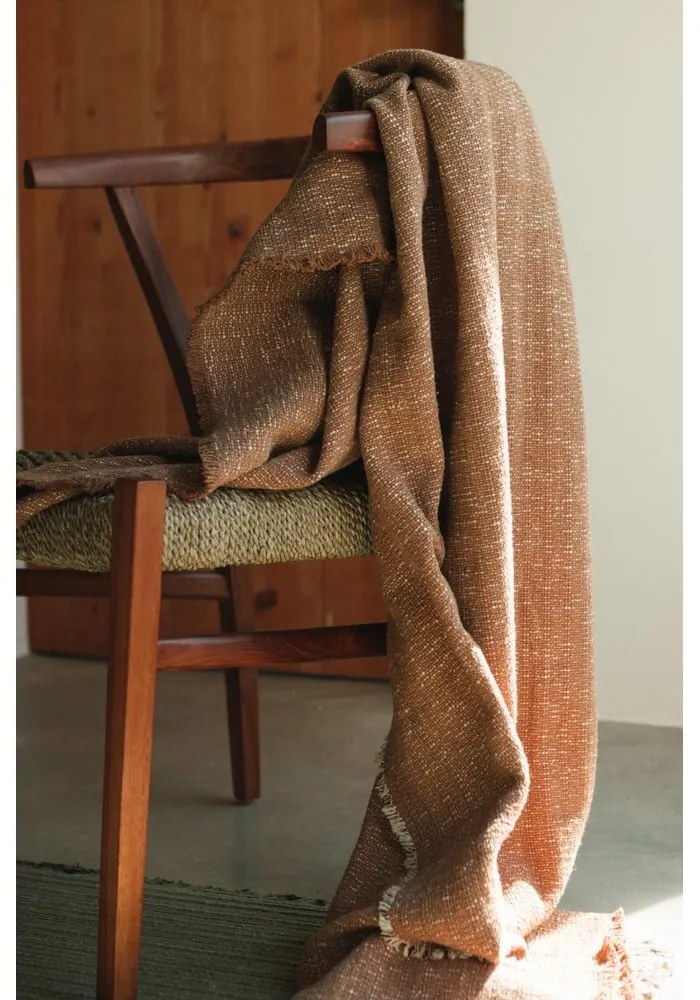 Okrovožltá bavlnená deka 130x180 cm Handloom – Lorena Canals