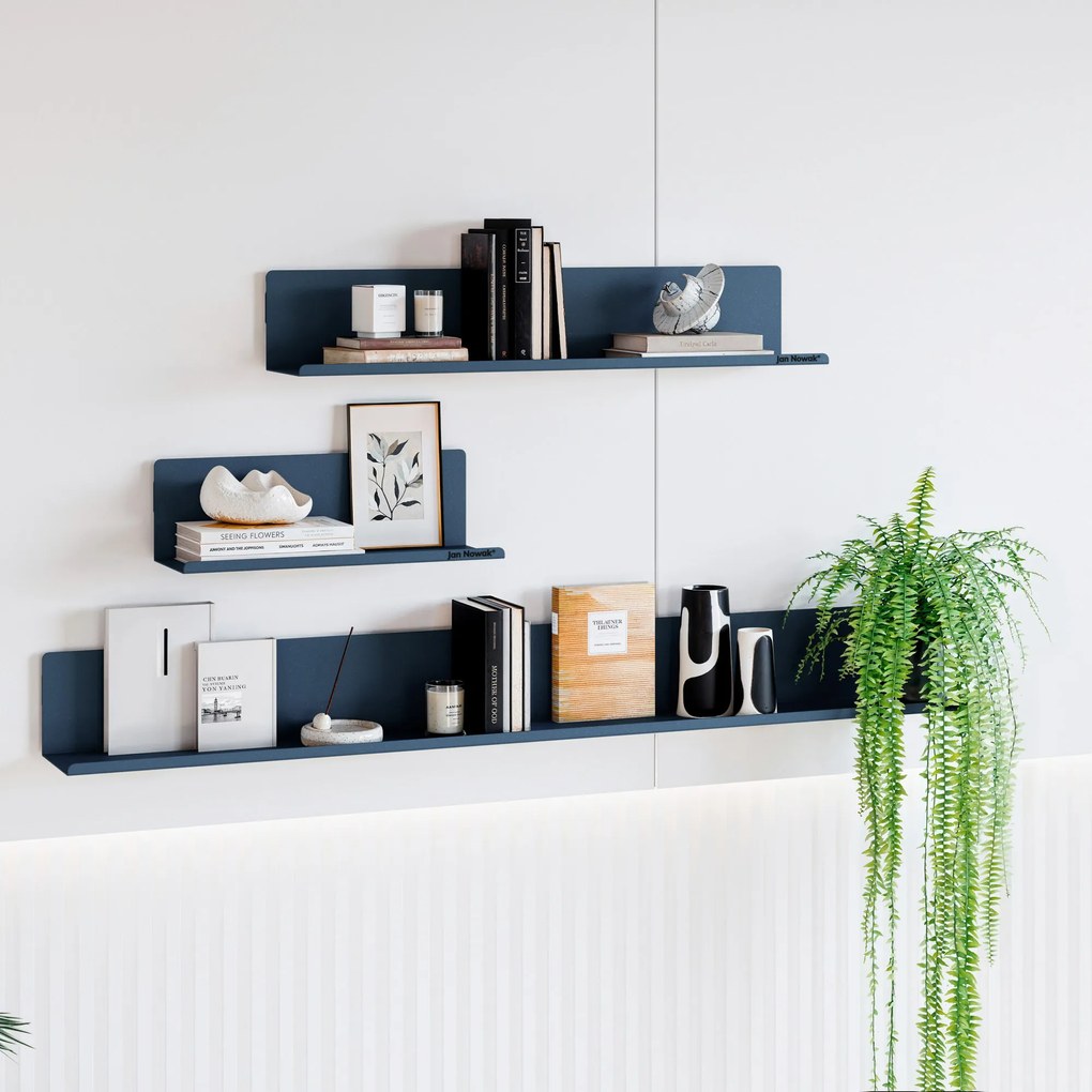 Polička na zeď JOANNE 1200 mm, Modern: tmavě modrá