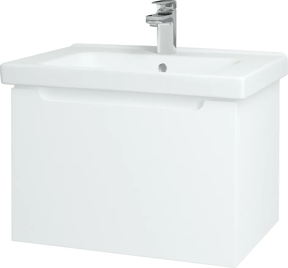 Dřevojas - Koupelnová skříň COLOR SZZ 65 - N01 Bílá lesk / L01 Bílá vysoký lesk (122959)