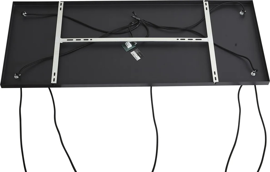 Art Deco závesná lampa čierna s dymovým sklom 5-svetiel - Wallace