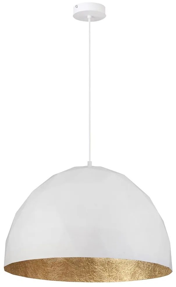 Luster na lanku DIAMENT 1xE27/60W/230V pr. 50 cm biela/zlatá