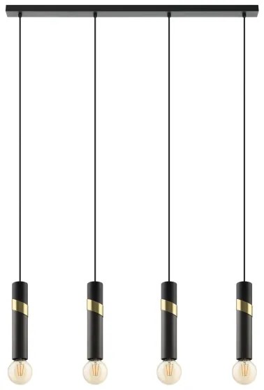 Eglo 39936 - Luster na lanku CEDRAL 4xE27/40W/230V čierna/zlatá