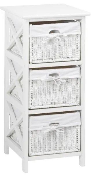 Košíková komoda Rafaello 3 - biela